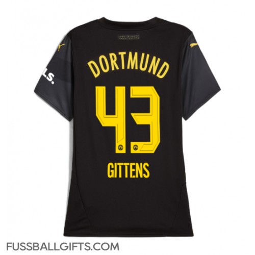 Borussia Dortmund Jamie Bynoe-Gittens #43 Fußballbekleidung Auswärtstrikot Damen 2024-25 Kurzarm